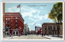 La Crosse Wisconsin WI Postcard Fourth Street Business Section c1920's Antique picture