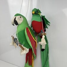 Vintage Angelitos Red Parrot Hanging Plush Prop Tiki Room Exotic Bird Macaw Hang picture