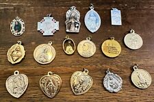LOT OF 16 Vintage Catholic Religious HOLY MEDALS Saints Pope 1960s Italy Germany picture