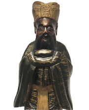 Vintage Carved Wood Chinese Emperor   Sculpture 12” .... picture