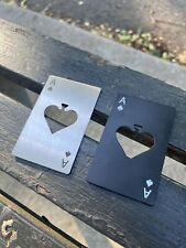 2X New Ace of Spades Stainless Steel Bottle Opener card size - Ship from USA picture