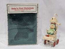 Hallmark 1985 Baby's First Christmas Ornament Wicker Stroller  picture