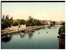 England.Yorkshire. York. From Railway Bridge.  Vintage Photochrome by P.Z, Pho picture