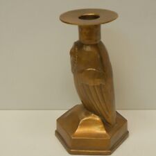 Art Deco Style Candlestick Owl Owl Bird Wildlife Art Nouveau Style Bronze picture