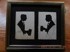 1927 signed silhouettes of  wrestler George Zaharias and friend at Brau-Haus NYC picture