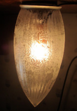 Antique Victorian Deep Needle Etched Ribbed Stalactite Bullet Hanging Shade picture