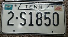 1971-1976 Issued Tennessee TN License Plate # 2-S1850 Davidson County Prefix w/ picture
