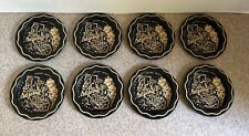 Vintage Set Of 8 California Themed Metal Coasters, 3.5” picture