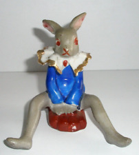 Antique Rabbit Ceramic Figurine Jester Collar  Occupied Japan Sitting picture