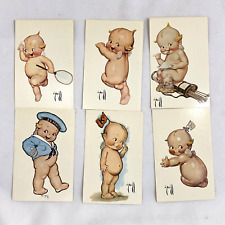 Qty 6 Kewpie Baby Dolls Post Cards Tennis Sailor K Pennant 1976 Unused picture
