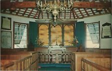 St Georges Bermuda Church 1612 Bishops Throne Religious Chrome Vintage Post Card picture