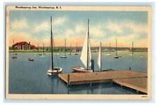 1915 Boats in Weekapaug Inn, Weekapaug, Rhode Island RI Antique Postcard picture