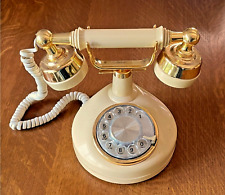 Retro Vintage Western Electric Rotary Dial Phone - French Style - Ivory Gold picture
