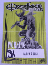 Ozzy Osbourne Black Sabbath Pass Ticket Original Used Ozzfest Hartford USA 2003 picture