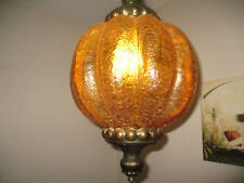 Vintage Amber 10'' Globe Hanging Swag Lamp with 12' Long Chain~ picture