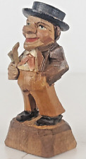Vintage ANRI Hand Carved Wood Villager Figurine Italy 3