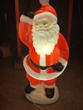 Vintage General Foam Christmas Lighted Santa Blow Mold 40” picture