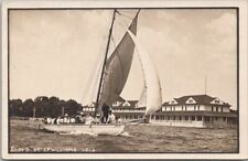Vintage 1913 SPIRIT LAKE, IOWA RPPC Postcard Boating Scene -L.F. Williamz Photo picture
