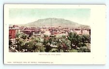 The Plaza Old El Paso Texas Birdseye View Mountain Backgroun Vintage Postcard D2 picture