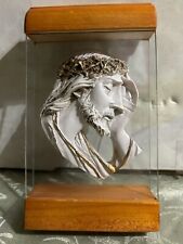 Art Deco Old Jesus Wood Hand Crafted picture