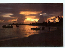postcard Barbados West Indies DC 15 Sunset boats BWIA International card 1544 picture