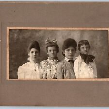 c1890s Iowa City IA Nice Family Cute Girls Pompadour Hair Cabinet Card Photo B21 picture