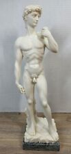 VINTAGE DAVID Carved Resin Figurine Sculpture Marble base G. Carusi 15