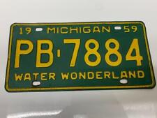 Michigan 1959 Car License Plate Tag Vintage Man Cave Garage Wall Decor Collector picture
