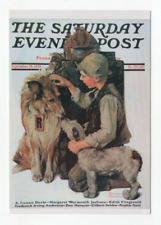 Vintage Postcard Saturday Evening Post Cover Art Norman Rockwell Making Friends picture