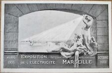 Marseille France 1908 Electric Exposition Advertising Postcard with Poster Stamp picture