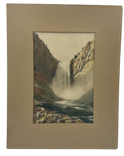 Antique F. Jay Haynes Photograph Hand Painted Yellowstone #9 Great Falls picture