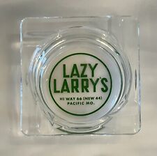 Vintage Lazy Larry's Route 66 Clear Glass Advertising Ashtray Pacific MO picture
