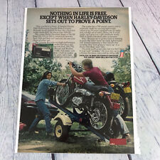 Vintage 1977 Print Ad Harley-Davidson Motorcycles Biker Magazine Advertisement picture