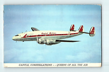 Capital Airlines Constellations Queen of the Air  Travel Airplane Postcard E7 picture