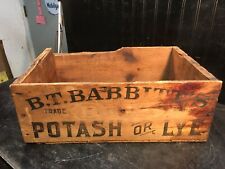 Vintage Potash or Lye Soap Wood Shipping Crate 20in x 12inx 7in   1800s picture