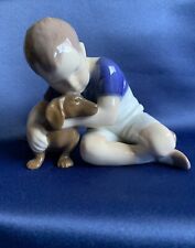 Bing & Grondahl Figurine Boy with Dachshund Dog Prod #1951 First Factory Quality picture