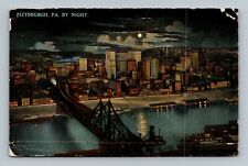 Pittsburgh Pennsylvania PA by Night Postcard picture