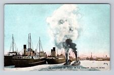Duluth MN-Minnesota, Ice Crushers At Work In Harbor, Antique Vintage Postcard picture