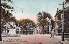 UPICK POSTCARD  Longfellow's SQUARE Greetings from Portland Maine c1910 Unposted picture