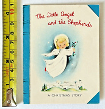 Vintage 50s Norcross Little Baby Angel Christmas Story Die Cut Greeting Card picture