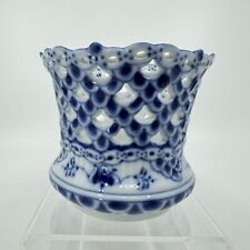 Royal Copenhagen Denmark Blue Fluted Full Lace Vase / Cigarette Cup picture