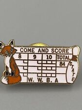 Vtg WWBA Come & Score Bowling Madison Wisconsin Women League Lapel Hat Pin picture