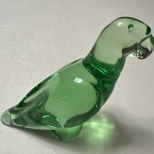 Green Crystal Parrot Bird Baccarat Excellent Condition France Signed French picture