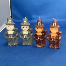 Vintage 3.5 Gurley Thanksgiving Pilgrim Candle Figures Lot Of 4 picture