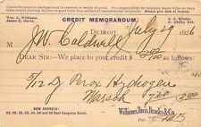 1896 Williams, Davis, Brooks & Company, Detroit, Michigan Postcard picture