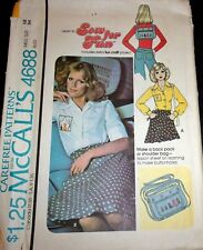 Vtg 70's McCall's Learn to Sew Pattern 4688 Blouse & Back Pack Bag Size 12 Uncut picture