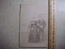 Neat, Antique mounted photo-Mexican/hispanic man with sombrero and wife picture