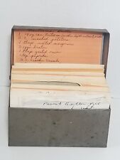Vintage Estate Recipes Box Handwritten Cards Old Antique picture