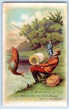 1880's KINGS ILLINOIS GEO W KING & CO*MERRICK THREAD AS FISHING LINE TRADE CARD picture