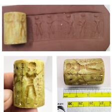 Jade Roman   Old Near Eastern Stone Intaglio Emperor  Cylinder Stamp Bead picture